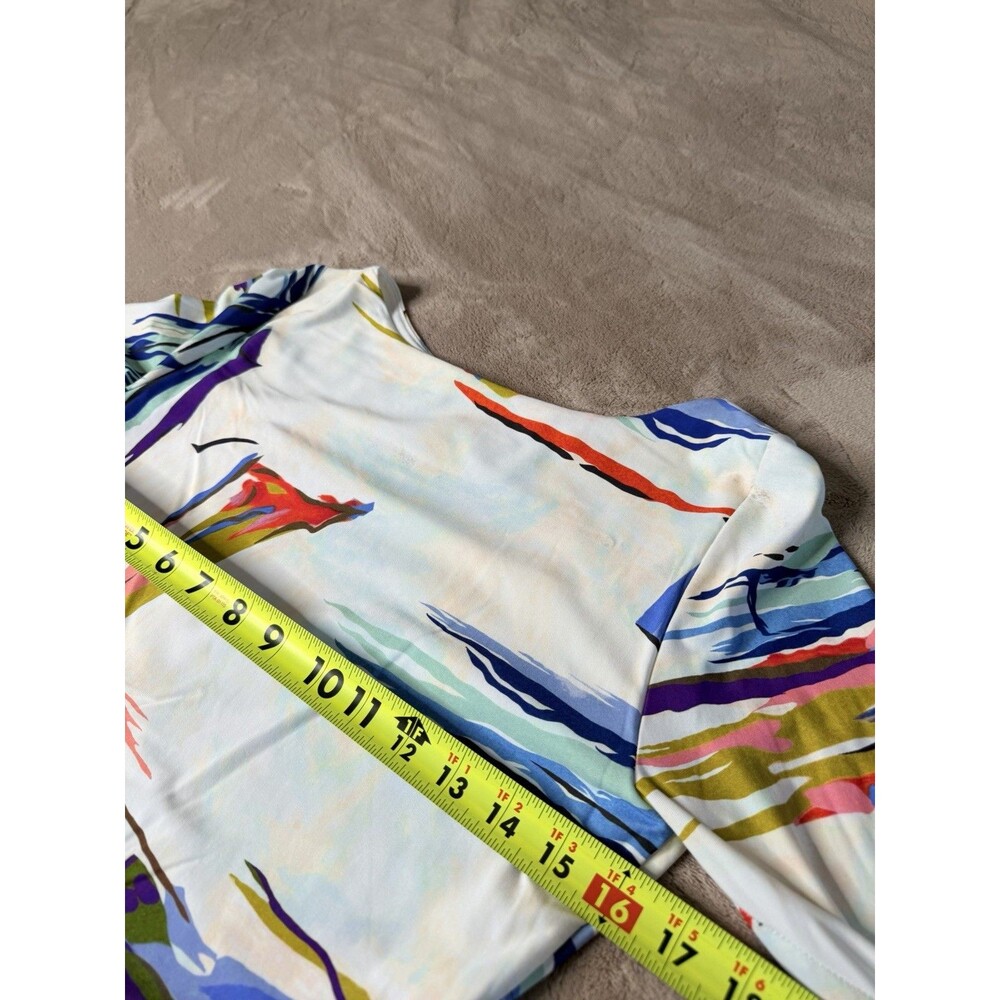CALIA Women's Swim Cropped Rashguard, Small - Tahitian Print Size M - Picture 10 of 12